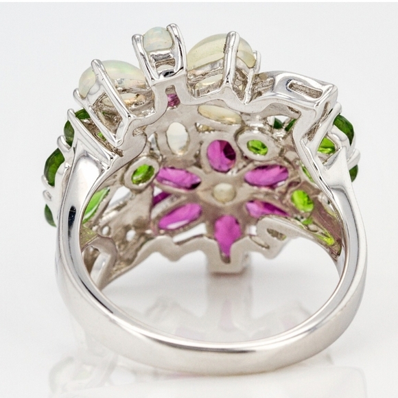 Gorgeous Genuine Gemstone Ring in Rhodium over Sterling Silver Sz 9.5! - Picture 9 of 9